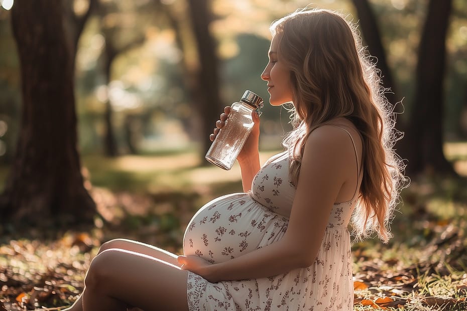 Enjoy your pregnancy tea in the park.